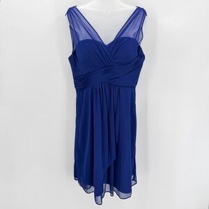 SCARLETT Dress Womens 12 Cobalt Blue Chiffon Special Occasion  -flaws